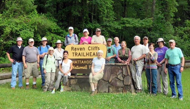 The OFHC gang for today's hike. (l-r) Joe Collins, Bob Magee, John Bellamy, Pam Euliss, Karen Brown, Trushna Nadig, Suzanne Belfolwer, Sandy Robson, Vic Robosn, June Bellamy, Jim Driggers, Mike Bell, Greta Driggers, Bill Hunt, Joe Raguckas, Jenny Bell, Dick Metzgar and Tony Presley .