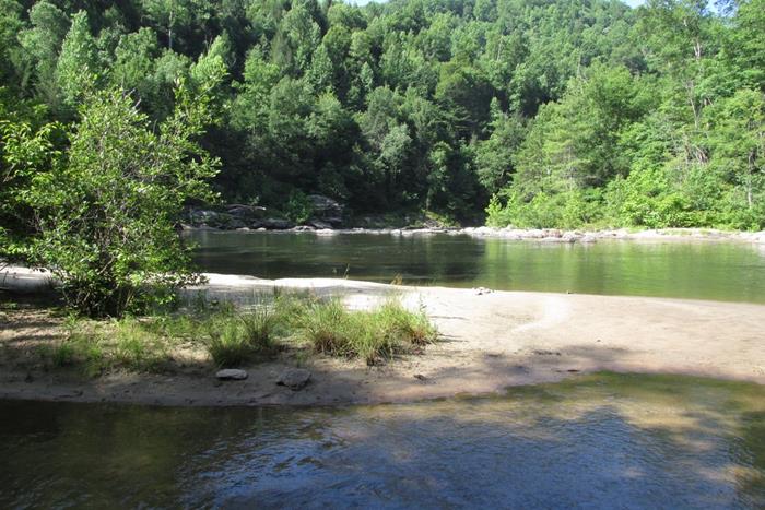 The place where Opossum Creek runs into the Chattooga River.
