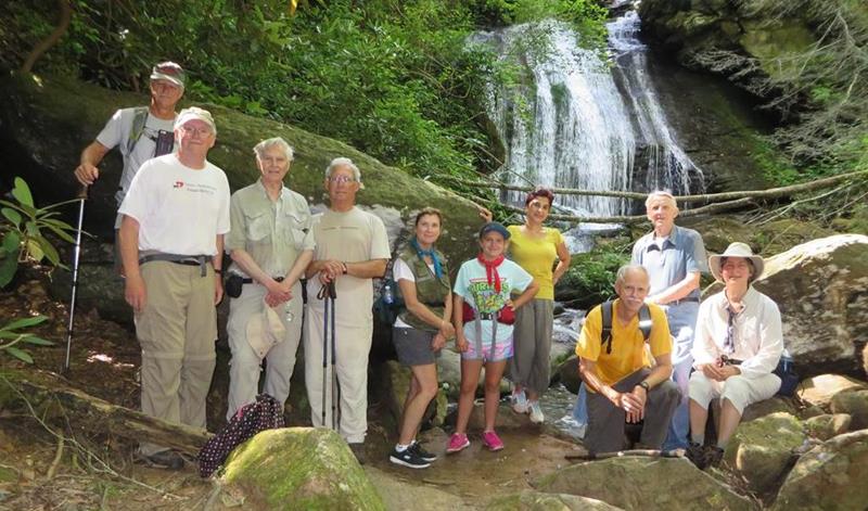 The OFHC gang for today's hike. (l-r) Jim Driggers, Tony Presley, Dick Metzgar, Bill Hunt, Greta Driggers, Kaytlyn Brown, Trushna Nadig, Mike Bell, John Bellamy and Karen Brown.