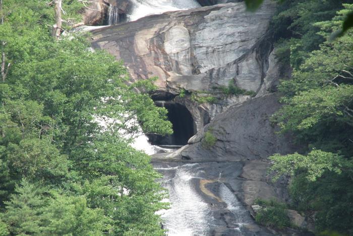 The cave at the top of the falls - no access without extreme risk to life!