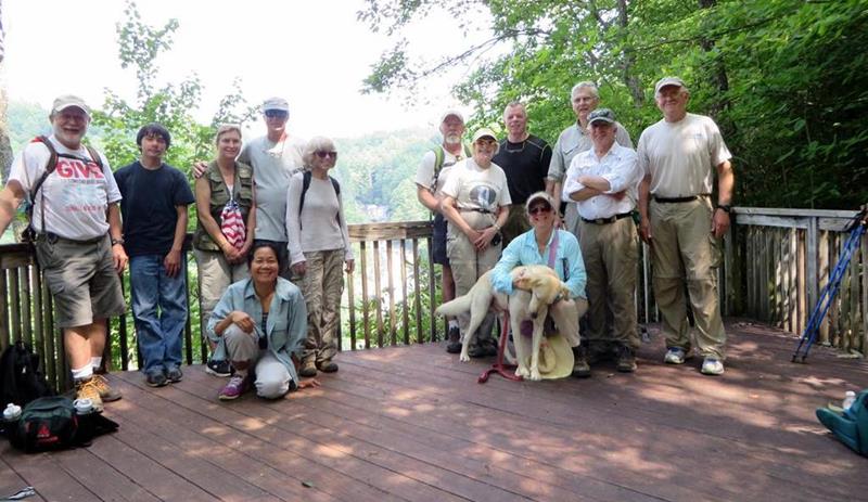 The OFHC gang for today's hike. (l-r) Bob Magee, Huck Phillips, Greta Driggers, Jim Driggers, Monthian Phillips, Pam Euliss, Wayne Barrios, Geri Barrios, Stephen Gales, Susan Scott & "Angus", Dick Metzgar, Vic Robson and Tony Presley .