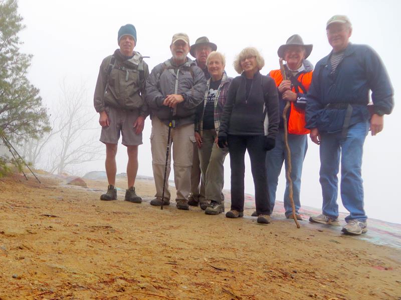 The OFHC gang for today's hike. (l-r) Stephen Gales, Bob Magee, Tim Hale, Jean O'Connor, Pam Euliss, Joe Collins and Tony Presley. .