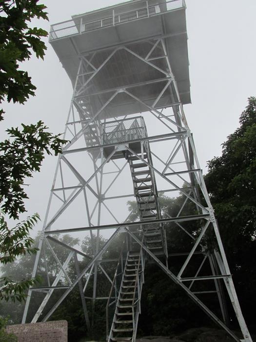 The Albert Mt. Fire tower at the summit.