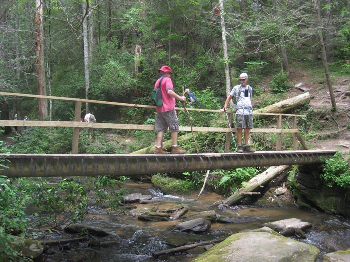 The footbridge across Panther Creek
