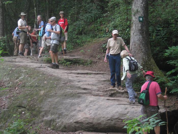Working our way over some tricky footing.