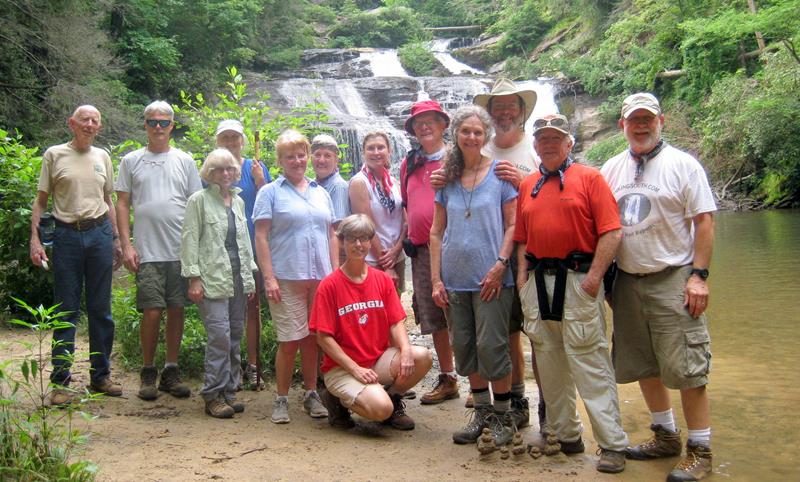 The OFHC gang for today's hike. (l-r) Phil Brownrigg, Jim Driggers, Pam Euliss, Suzanne Belflower, Stevie Henson, Jeanne O'Connor, Malivia Swanson, Greta Driggers, Joe Collins, Carole Wintle, Jack Wintle, Vic Robson and Bob Magee. .