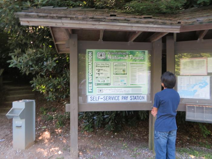 Information boards at the trailhead.