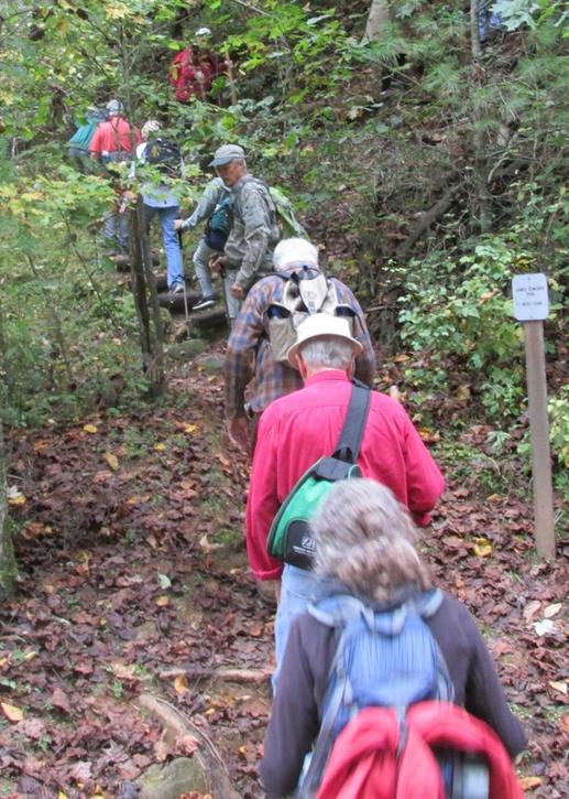 The trail is mostly uphill from here to Lookoff Mountain.