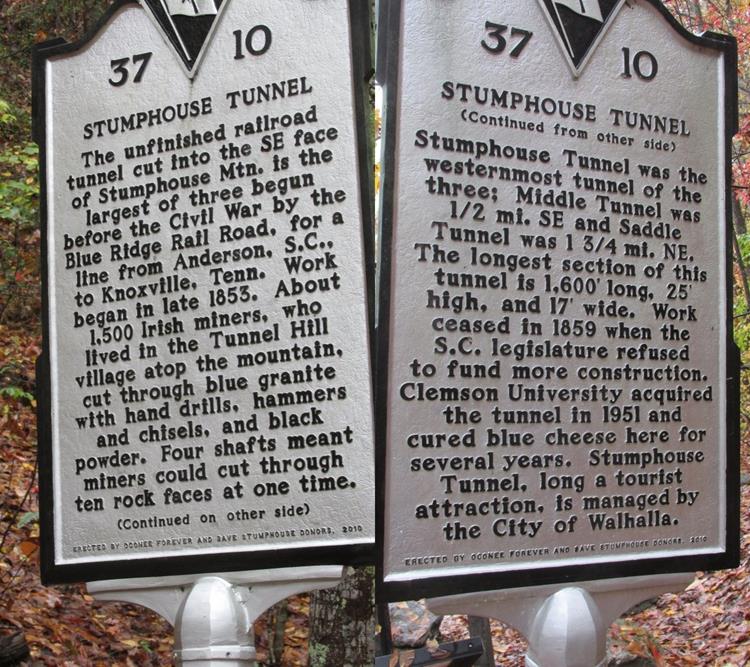 Historical signs at the tunnel.