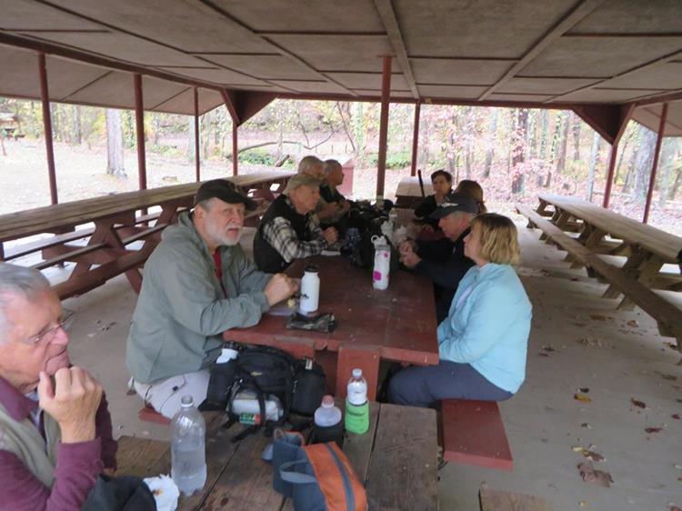 Back at Stumphouse Park, we have lunch in the picnic shelter.