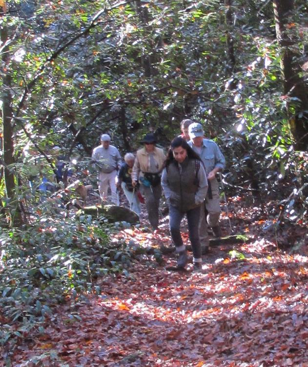 Climbing the hill from the picnic area up to Warwoman Road.
