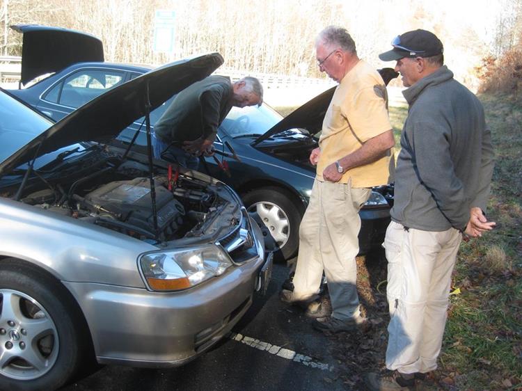 Car trouble back at the start!