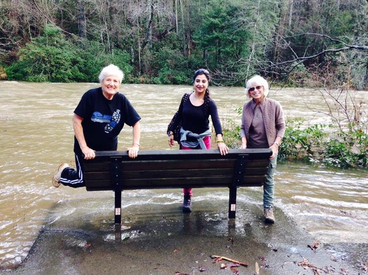 Normally a nice spot to sit and observe the gently flowing river!