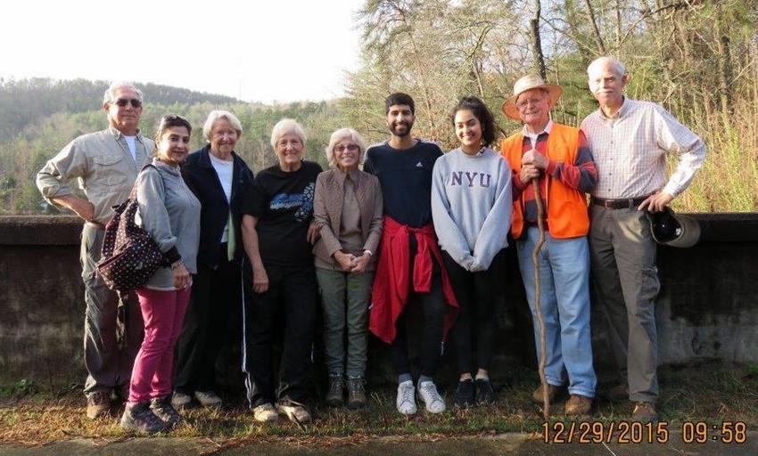 The OFHC gang for today's hike. (l-r) Bill Hunt, Trushna Nadig, Martha Hunt, Jeanne O'Connor, Pam Euliss, Kuber Nadig, Radhika Nadig, Joe Collins and Mike Bell.