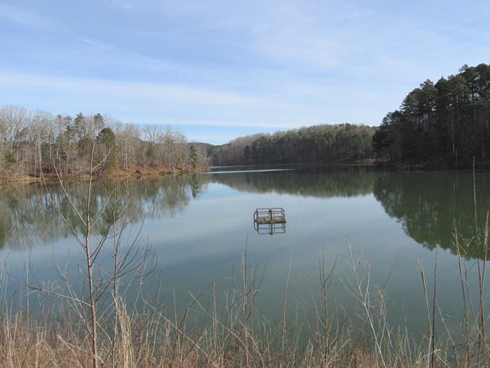 As we walk across the earthen portion of the dam, we get this view of the 100 acre lake!