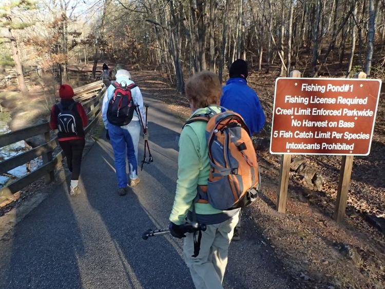 We started out on the asphalt trail at the Fish Pond.