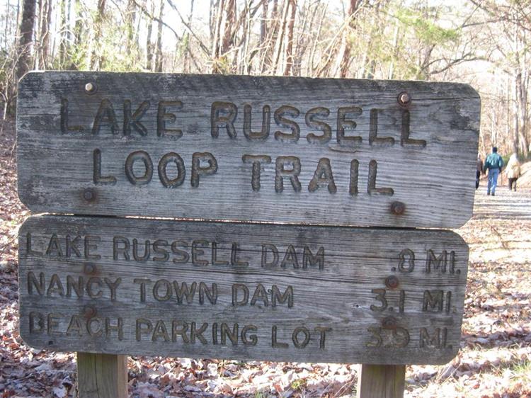 Trail sign as we near the dam area.