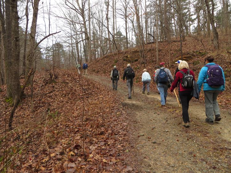 We turn off of the Sink trail to hike the Lathan Cemetery Loop Trail.
