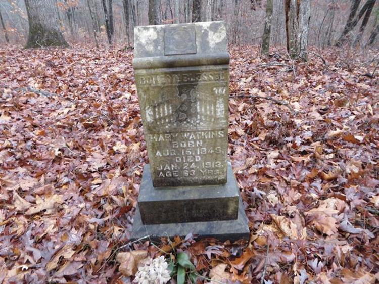 A few of the graves have engraved headstones. This one 1849-1913
