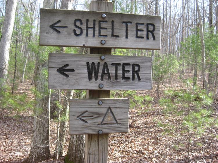 The sign at the Gooch Mt. Shelter