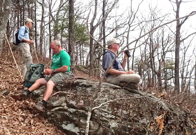Lunchtime at the boulders overlooking Cooper Gap!
