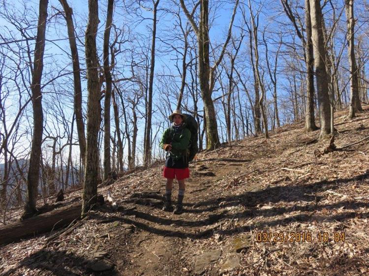 The trail to Cow Rock is mostly steep and we met our first thru-hiker coming down to Tessnatee Gap. (photos of each thru-hiker posted at the bottom of this page)