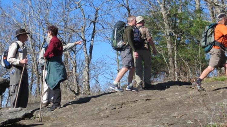 Headed to Wolf Laurel Top.