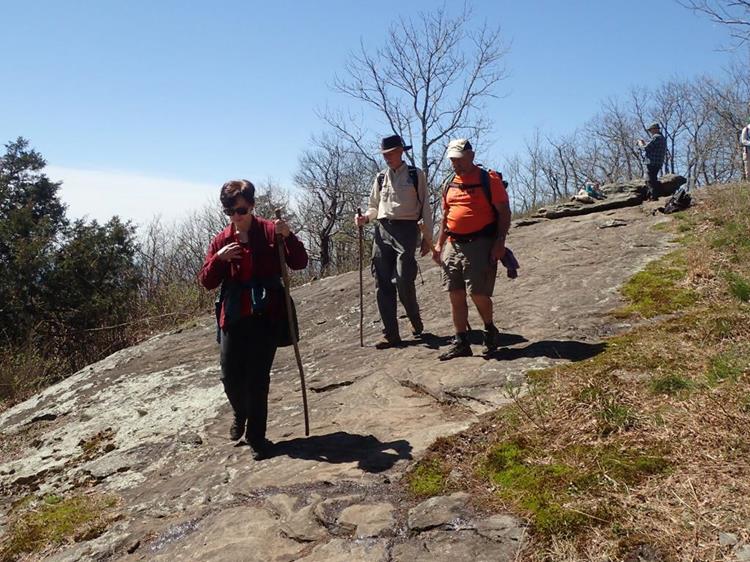 Headed back down the rock.