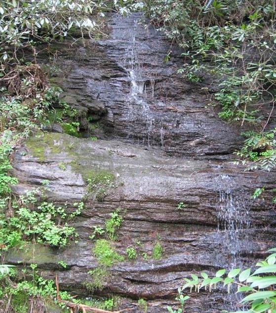 Early into the hike, we pass by a nice little waterfall.