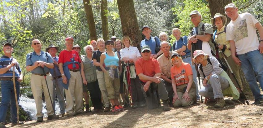 The OFHC gang for today's hike. (l-r) John Anderson, Jack Jacobi, Joe Collins, David Hinson, Ray Clark, Marsha Tiesler, Scott Arnold, Deena Johns, Yolie Ybarra, Jim Driggers, Greta Driggers, Sandy Robson, Vic Robson, Phil Brownrigg, Mike Jones, June Bellamy, Geri Barrios, John Bellamy, Bill Hunt, Pam Euliss, Karen Brown and Tony Presley.
