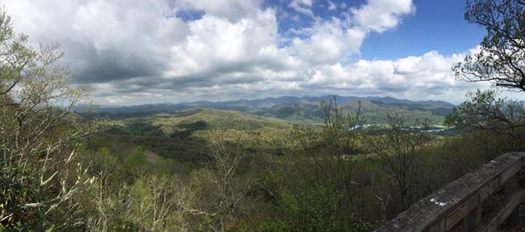 Awesome panorama looking into the NC mountains!