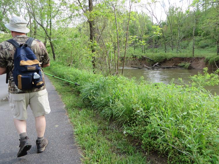 Most of the trail is along the edge of the river.