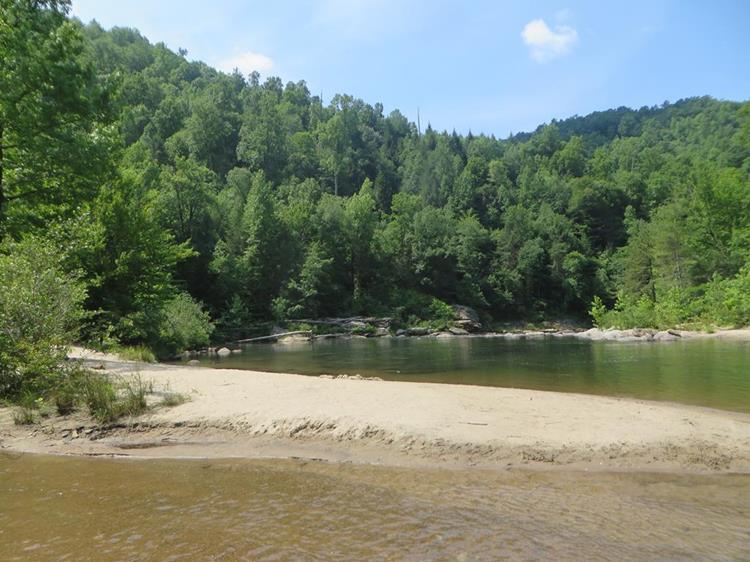 We arrive at the Chattooga River where Opossum Creek joins the river.