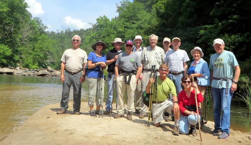 The OFHC gang for today's hike. (l-r)Bill Hunt, Greta Driggers, Joe Collins, Vic Robson, John Ray, Dick Metzgar, Bob Browe, Mike Bell, Phil Brownrigg, Jenny Bell, Jeanne O'Connor and Tony Presley.