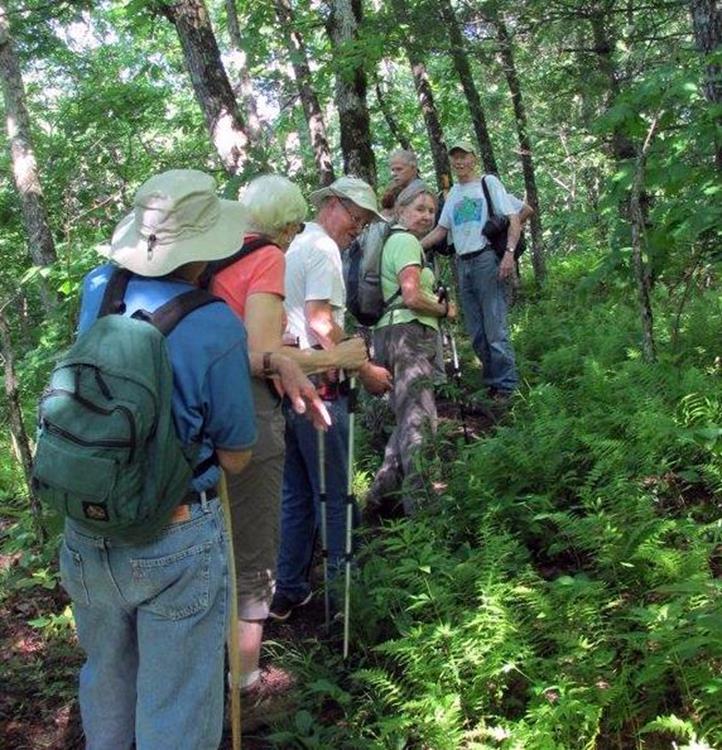 The trail is uphill most of the way to the summit.