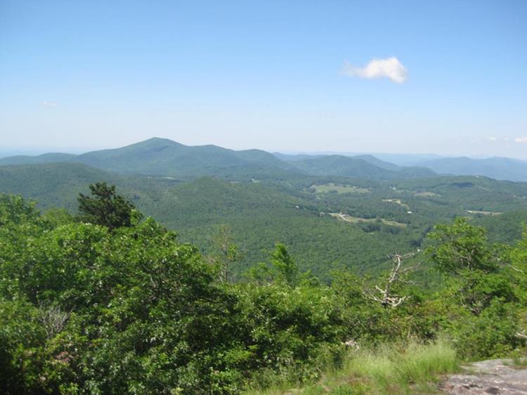 Not quite to the summit, we look back into Georgia and see Rabun Bald.