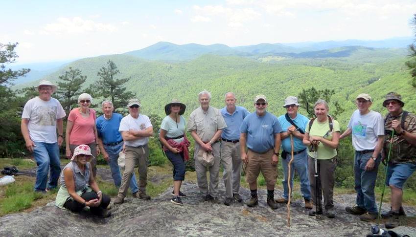 The OFHC gang for today's hike. (l-r) Tony Presley, Pam Euliss, June Bellamy, John Bellamy, Vic Robson, Greta Driggers, Dick Metzgar, Mike Bell, Bob Magee, Joe Collins, Angela Evans, Phil Brownrigg and Ray Clark.