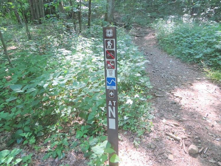 Appalachian Trail marker at Deep Gap.