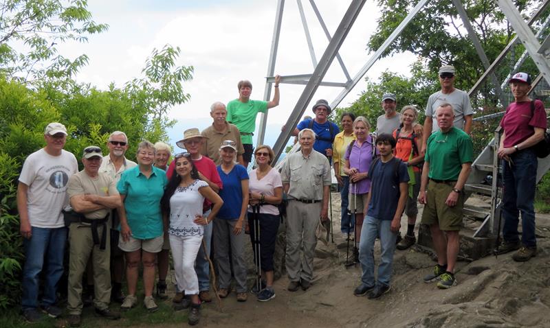The OFHC gang for today's hike. (l-r) Tony Presley, Vic Robson, Ronnie Johns, Deena Johns, Jeanne O'Connor, Trushna Nadig, Joe Collins, Mike Bell, Suzanne Belflower, Kim Johnson, Greta Driggers, Dick Metzgar, Ray Clark, Kanchan Garg, Angela Evans, Huck Phillips, Jack Wintle, Carole Wintle, Jim Driggers, Stephen Gales and Phil Brownrigg.