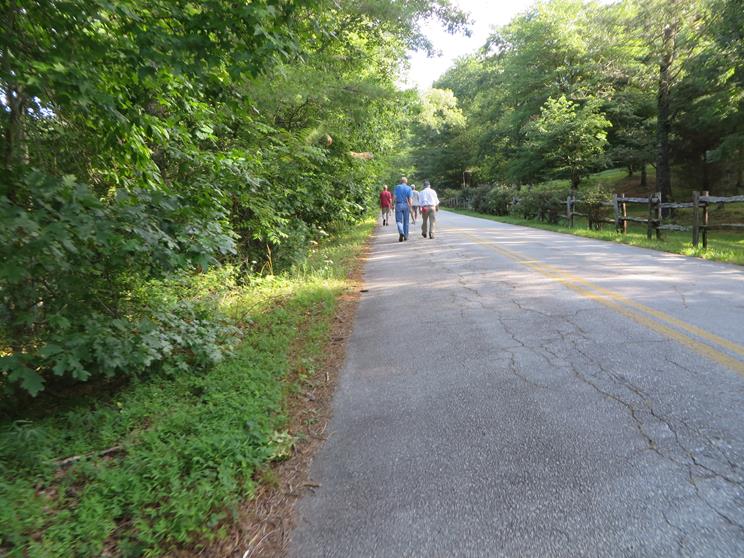 Walking down the old highway 441 along the lakeshore.