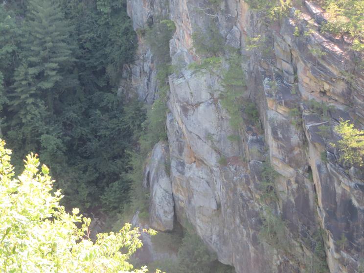 Massive rock cliffs in Tallulah Gorge