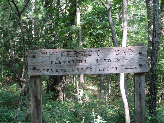A little further down the trail, we pass through Whiterock Gap.