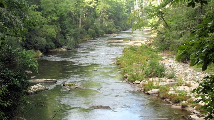 The trail follows the beautiful Chattooga River .