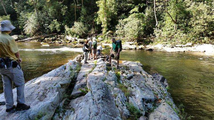Always nice to walk out onto this huge rock face to get a closer look of the river.