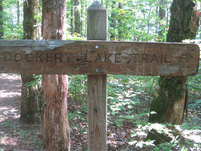 Trail sign at the A.T. Miller Gap.