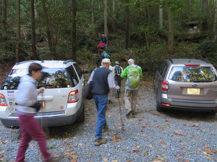 Leaving the parking lot at the end of Warwoman Dell Rd.