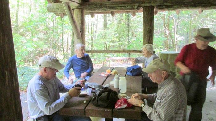 Back to Warwoman Dell Picnic shelter for lunch!