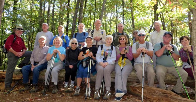 The OFHC gang for today's hike. (l-r seated) Phil Brownrigg, Angela Evans, Pam Euliss, Jeanne O'Connor, June Bellamy, Greta Driggers, Jim Driggers, Ray Clark and Jenny Bell. (l-r back) Vic Robson, Tony Presley, Gary King, John Bellamy, Mike Bell, Ray Lovett, Jo Lusher and Dick Metzgar.