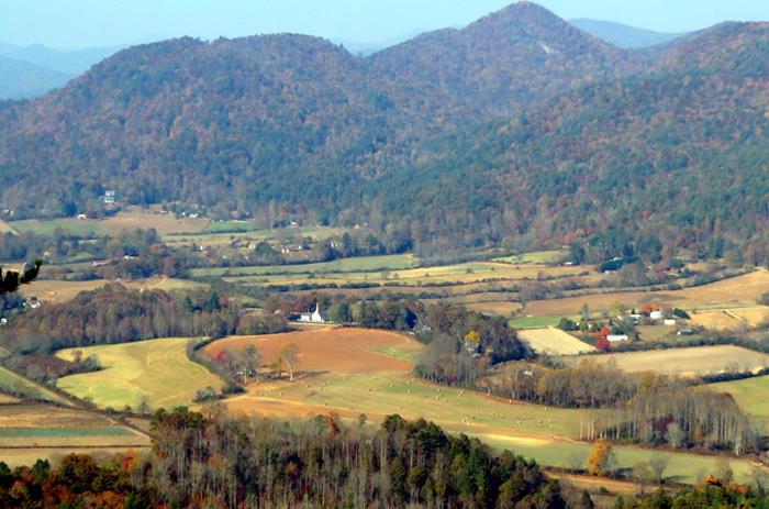 Beautiful mountain views overlooking the Wolffork Valley in Rabun Gap.