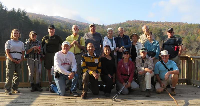 The OFHC gang for today's hike. (l-r front) Tony Presley, Shri Nadig, Trushna Nadig, Greta Driggers, Vic Robson and Joe Collins.(l-r back) Tere Pratt, Jo Lusher, Stephen Gales, John Anderson, Tim Hale, June Bellamy, John Bellamy, Jeanne O'Connor, Mike Bell, Jenny Bell and Ray Clark.